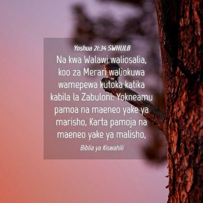Picture 04 - Yoshua 21:34 SWHULB - Na kwa Walawi waliosalia, koo za Merari waliokuwa - Bible Verse Picture