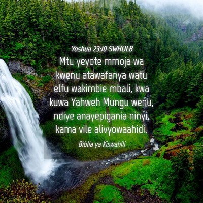 Picture 04 - Yoshua 23:10 SWHULB - Mtu yeyote mmoja wa kwenu atawafanya watu elfu - Bible Verse Picture