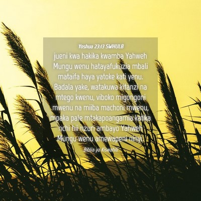 Picture 04 - Yoshua 23:13 SWHULB - jueni kwa hakika kwamba Yahweh Mungu wenu - Bible Verse Picture
