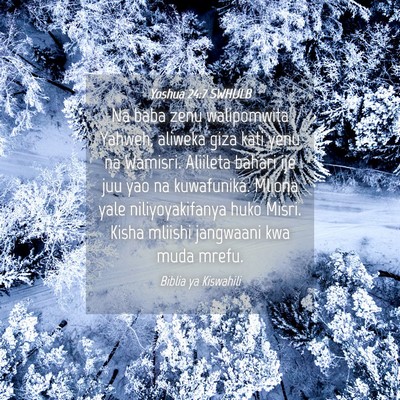 Picture 04 - Yoshua 24:7 SWHULB - Na baba zenu walipomwita Yahweh, aliweka giza - Bible Verse Picture