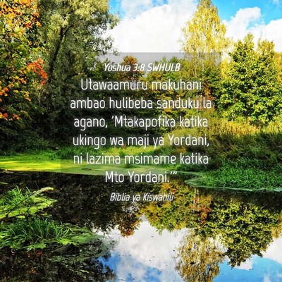 Picture 04 - Yoshua 3:8 SWHULB - Utawaamuru makuhani ambao hulibeba sanduku la - Bible Verse Picture