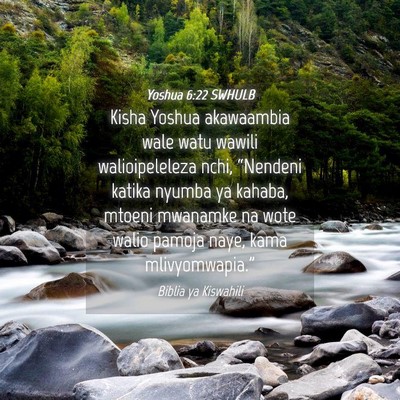 Picture 04 - Yoshua 6:22 SWHULB - Kisha Yoshua akawaambia wale watu wawili - Bible Verse Picture