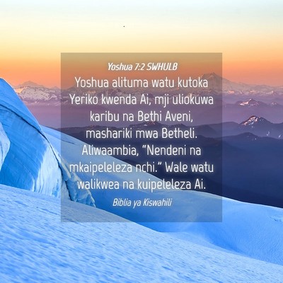 Picture 04 - Yoshua 7:2 SWHULB - Yoshua alituma watu kutoka Yeriko kwenda Ai, mji - Bible Verse Picture