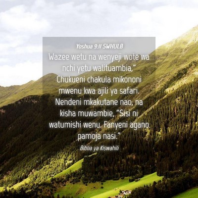 Picture 04 - Yoshua 9:11 SWHULB - Wazee wetu na wenyeji wote wa nchi yetu - Bible Verse Picture