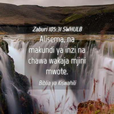 Picture 04 - Zaburi 105:31 SWHULB - Alisema, na makundi ya inzi na chawa wakaja mjini - Bible Verse Picture