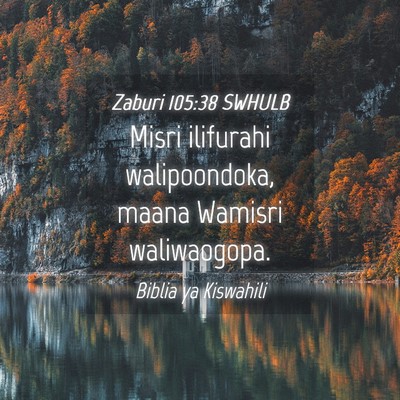 Picture 04 - Zaburi 105:38 SWHULB - Misri ilifurahi walipoondoka, maana Wamisri - Bible Verse Picture