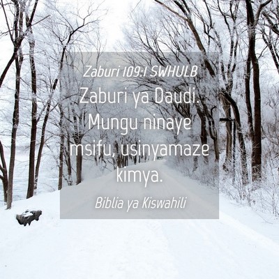 Picture 04 - Zaburi 109:1 SWHULB - Zaburi ya Daudi. Mungu ninaye msifu, usinyamaze - Bible Verse Picture