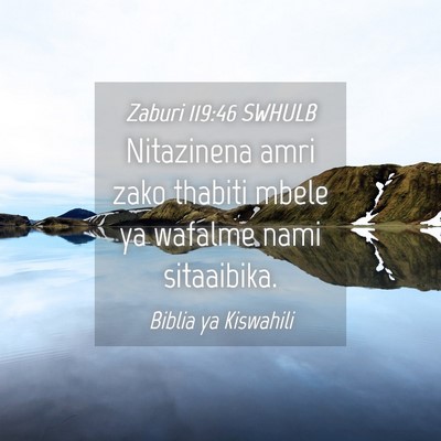 Picture 04 - Zaburi 119:46 SWHULB - Nitazinena amri zako thabiti mbele ya wafalme - Bible Verse Picture