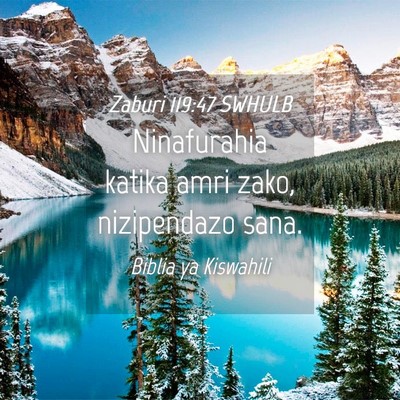 Picture 04 - Zaburi 119:47 SWHULB - Ninafurahia katika amri zako, nizipendazo - Bible Verse Picture