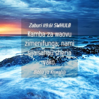 Picture 04 - Zaburi 119:61 SWHULB - Kamba za waovu zimenifunga; nami sijaisahau - Bible Verse Picture
