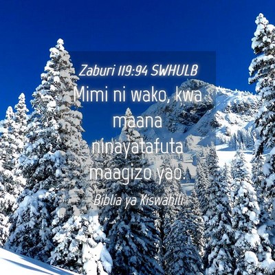 Picture 04 - Zaburi 119:94 SWHULB - Mimi ni wako, kwa maana ninayatafuta maagizo - Bible Verse Picture