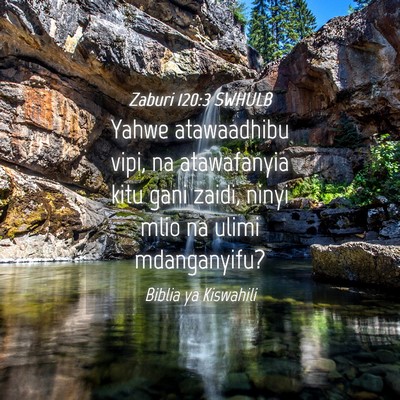 Picture 04 - Zaburi 120:3 SWHULB - Yahwe atawaadhibu vipi, na atawafanyia kitu gani - Bible Verse Picture