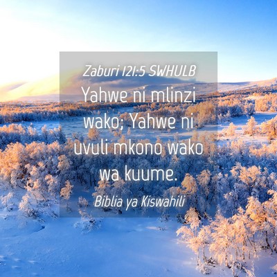 Picture 04 - Zaburi 121:5 SWHULB - Yahwe ni mlinzi wako; Yahwe ni uvuli mkono wako - Bible Verse Picture