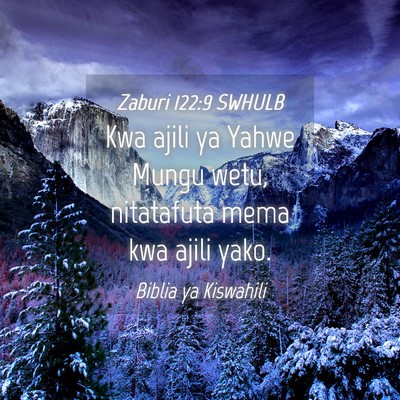 Picture 04 - Zaburi 122:9 SWHULB - Kwa ajili ya Yahwe Mungu wetu, nitatafuta mema - Bible Verse Picture
