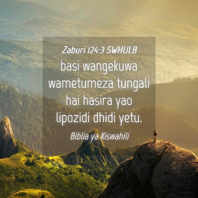 Picture 04 - Zaburi 124:3 SWHULB - basi wangekuwa wametumeza tungali hai hasira yao - Bible Verse Picture