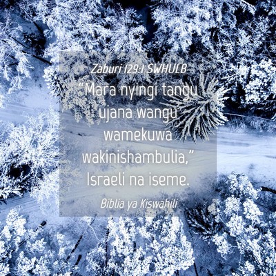 Picture 04 - Zaburi 129:1 SWHULB - “Mara nyingi tangu ujana wangu wamekuwa - Bible Verse Picture