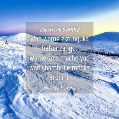 Picture 04 - Zaburi 17:11 SWHULB - Wao wame zizunguka hatua zangu. Wamekaza macho - Bible Verse Picture