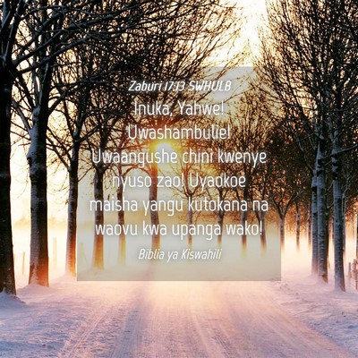 Picture 04 - Zaburi 17:13 SWHULB - Inuka, Yahwe! Uwashambulie! Uwaangushe chini - Bible Verse Picture