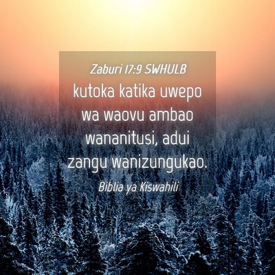 Picture 04 - Zaburi 17:9 SWHULB - kutoka katika uwepo wa waovu ambao wananitusi, - Bible Verse Picture
