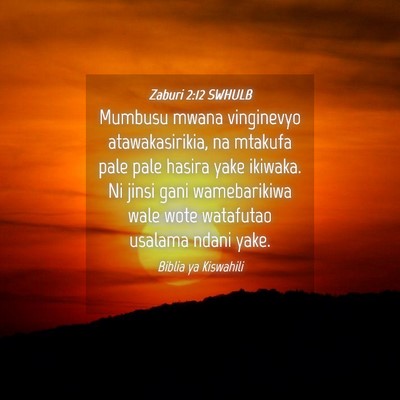 Picture 04 - Zaburi 2:12 SWHULB - Mumbusu mwana vinginevyo atawakasirikia, na - Bible Verse Picture