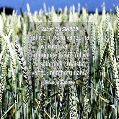 Picture 04 - Zaburi 27:1 SWHULB - Yahwe ni nuru yangu na wokovu wangu; nimuogope - Bible Verse Picture