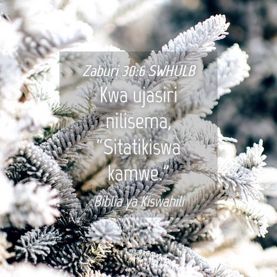 Picture 04 - Zaburi 30:6 SWHULB - Kwa ujasiri nilisema, “Sitatikiswa - Bible Verse Picture