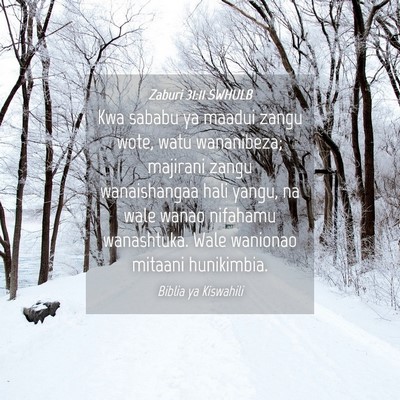 Picture 04 - Zaburi 31:11 SWHULB - Kwa sababu ya maadui zangu wote, watu wananibeza; - Bible Verse Picture