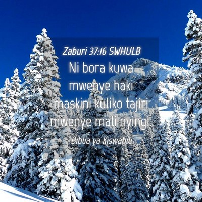Picture 04 - Zaburi 37:16 SWHULB - Ni bora kuwa mwenye haki maskini kuliko tajiri - Bible Verse Picture