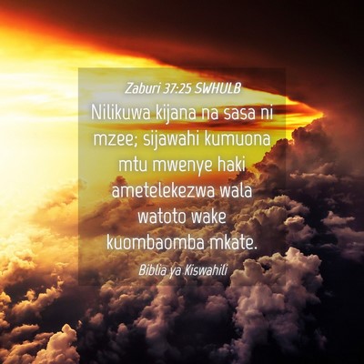 Picture 04 - Zaburi 37:25 SWHULB - Nilikuwa kijana na sasa ni mzee; sijawahi kumuona - Bible Verse Picture