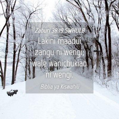 Picture 04 - Zaburi 38:19 SWHULB - Lakini maadui zangu ni wengi; wale wanichukiao ni - Bible Verse Picture
