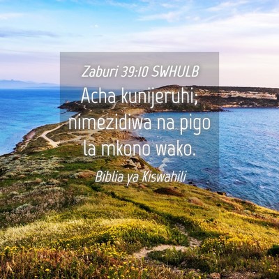 Picture 04 - Zaburi 39:10 SWHULB - Acha kunijeruhi; nimezidiwa na pigo la mkono - Bible Verse Picture