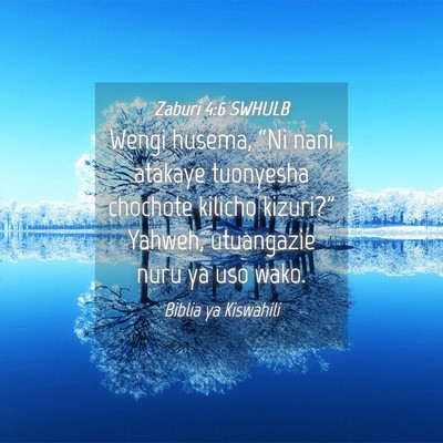 Picture 04 - Zaburi 4:6 SWHULB - Wengi husema, “Ni nani atakaye tuonyesha - Bible Verse Picture