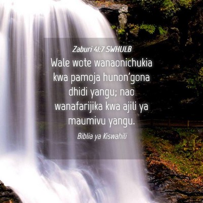 Picture 04 - Zaburi 41:7 SWHULB - Wale wote wanaonichukia kwa pamoja hunon'gona - Bible Verse Picture