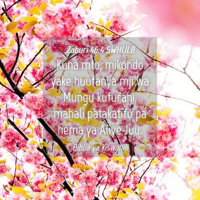 Picture 04 - Zaburi 46:4 SWHULB - Kuna mto, mikondo yake huufanya mji wa Mungu - Bible Verse Picture