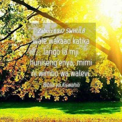 Picture 04 - Zaburi 69:12 SWHULB - Wale wakaao katika lango la mji huniseng'enya; - Bible Verse Picture