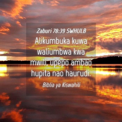 Picture 04 - Zaburi 78:39 SWHULB - Alikumbuka kuwa waliumbwa kwa mwili, upepo ambao - Bible Verse Picture