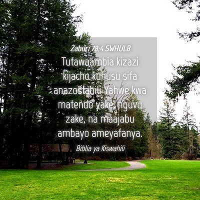 Picture 04 - Zaburi 78:4 SWHULB - Tutawaambia kizazi kijacho kuhusu sifa - Bible Verse Picture