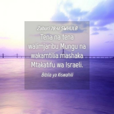 Picture 04 - Zaburi 78:41 SWHULB - Tena na tena walimjaribu Mungu na wakamtilia - Bible Verse Picture