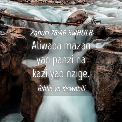 Picture 04 - Zaburi 78:46 SWHULB - Aliwapa mazao yao panzi na kazi yao - Bible Verse Picture