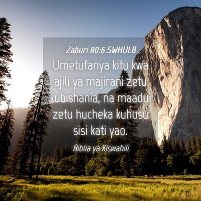 Picture 04 - Zaburi 80:6 SWHULB - Umetufanya kitu kwa ajili ya majirani zetu - Bible Verse Picture