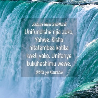 Picture 04 - Zaburi 86:11 SWHULB - Unifundishe njia zako, Yahwe. Kisha nitatembea - Bible Verse Picture