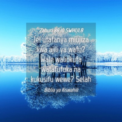 Picture 04 - Zaburi 88:10 SWHULB - Je! utafanya miujiza kwa ajili ya wafu? Wale - Bible Verse Picture
