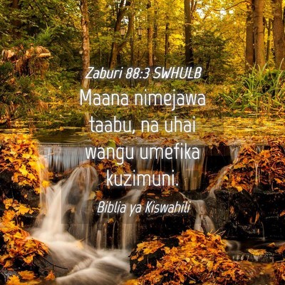 Picture 04 - Zaburi 88:3 SWHULB - Maana nimejawa taabu, na uhai wangu umefika - Bible Verse Picture