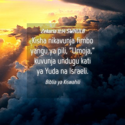 Picture 04 - Zekaria 11:14 SWHULB - Kisha nikavunja fimbo yangu ya pili, “Umoja,” - Bible Verse Picture