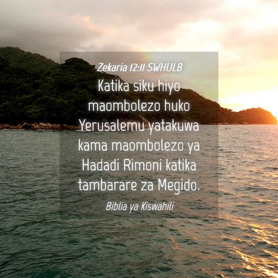 Picture 04 - Zekaria 12:11 SWHULB - Katika siku hiyo maombolezo huko Yerusalemu - Bible Verse Picture