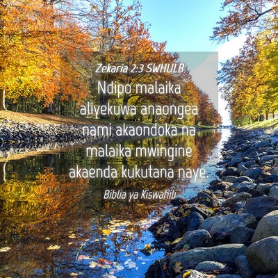 Picture 04 - Zekaria 2:3 SWHULB - Ndipo malaika aliyekuwa anaongea nami akaondoka - Bible Verse Picture