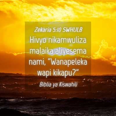 Picture 04 - Zekaria 5:10 SWHULB - Hivyo nikamwuliza malaika aliyesema nami, - Bible Verse Picture