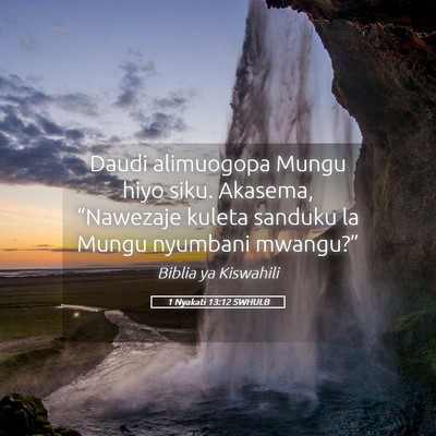 Picture 05 - 1 Nyakati 13:12 SWHULB - Daudi alimuogopa Mungu hiyo siku. Akasema, - Bible Verse Picture