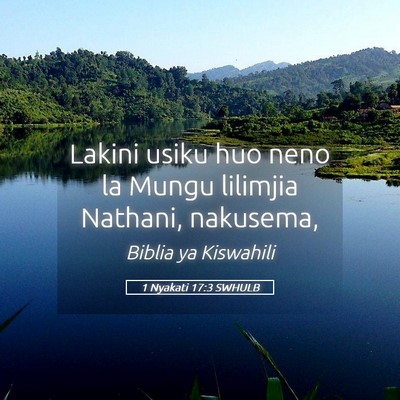 Picture 05 - 1 Nyakati 17:3 SWHULB - Lakini usiku huo neno la Mungu lilimjia Nathani, - Bible Verse Picture