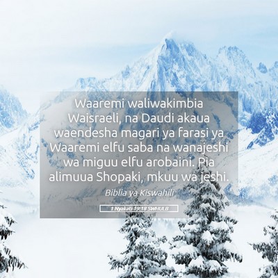 Picture 05 - 1 Nyakati 19:18 SWHULB - Waaremi waliwakimbia Waisraeli, na Daudi akaua - Bible Verse Picture